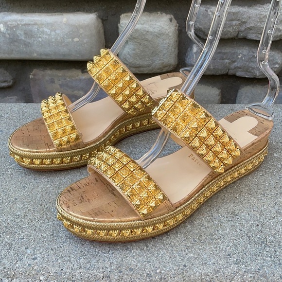 Christian Louboutin Ecu Gold 60mm EUC sz 41 - Picture 1 of 15